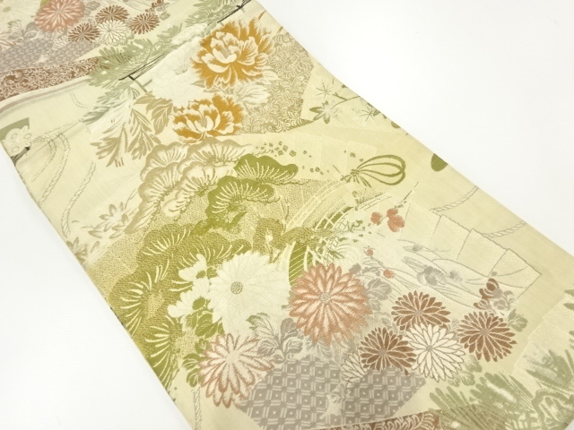 Japanese Kimono / Antique Maru Obi Combined weave